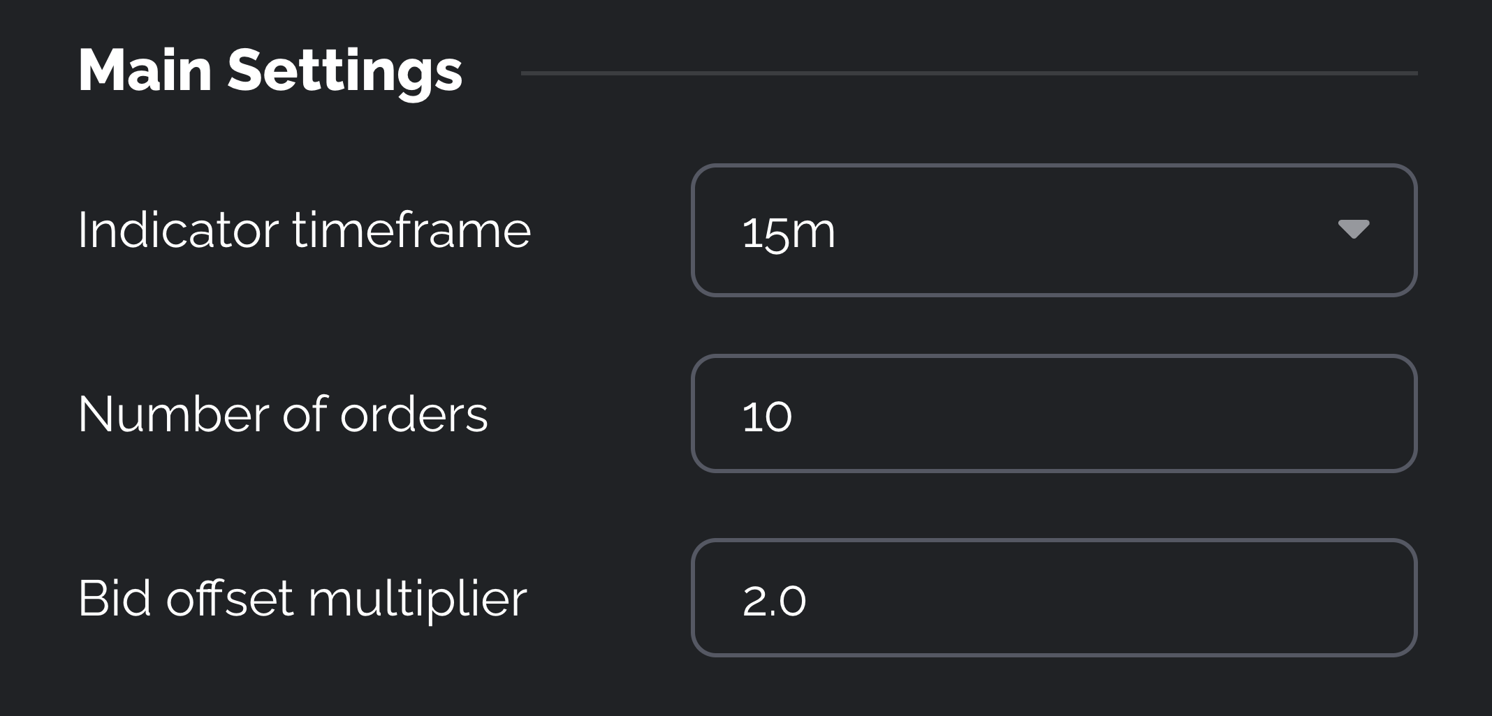 Barcode Main Settings