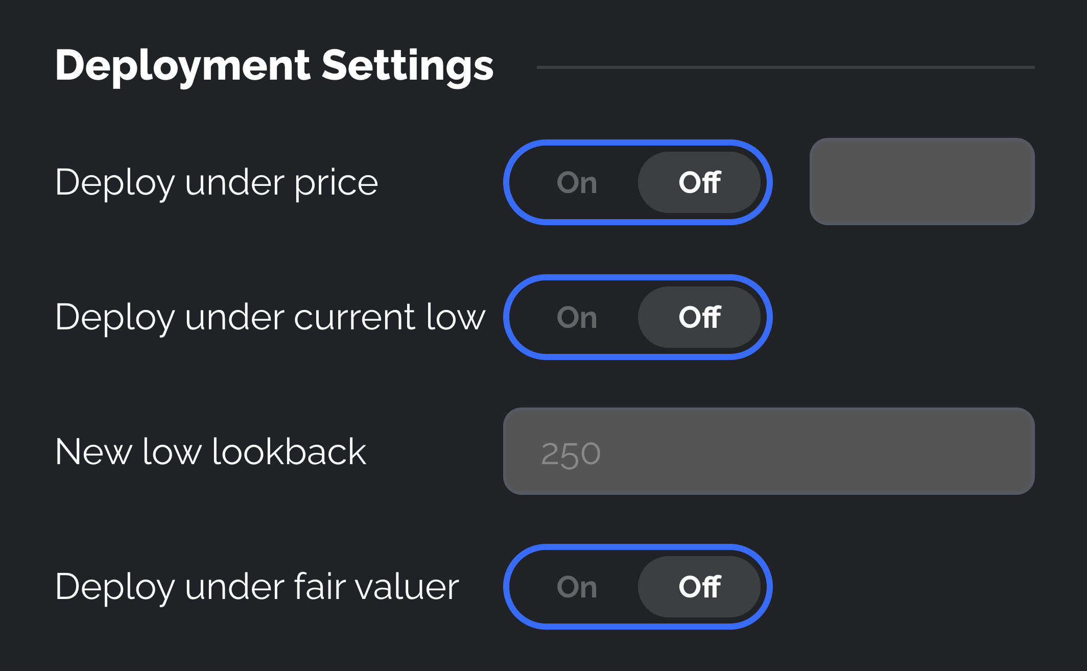 Deployment Settings