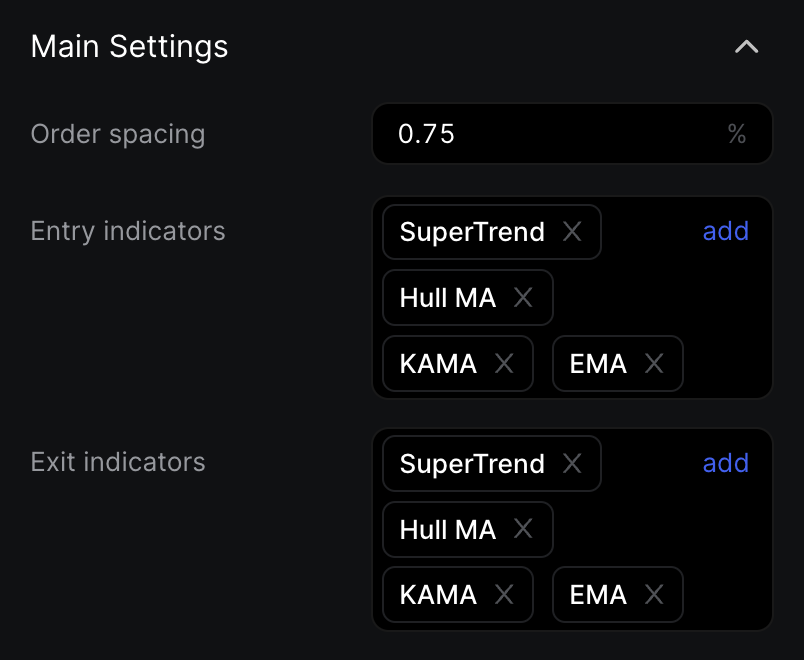 Momento Main Settings